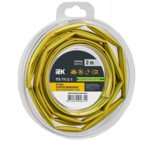 Трубка термоусадочная ТТУ нг-LS 2/1 жел-зел. (2м/упак) IEK  UDR12-002-001-002-K52-T  IEK