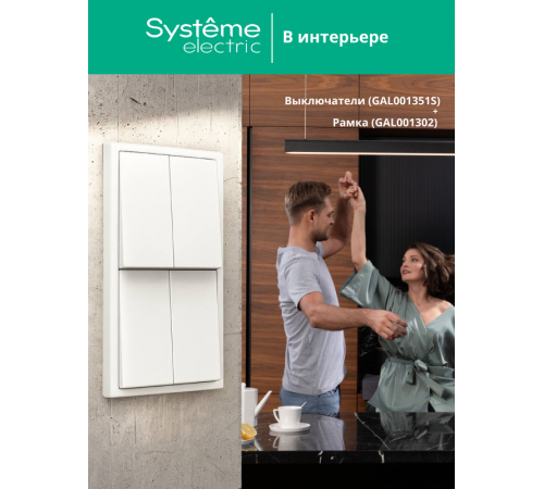 ArtGallery Лотос Выключатель 2-клавишный , 10АХ, механизм, быстрозажим. клем.  GAL001351S  SE