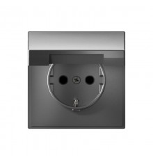 ArtGallery Сталь Розетка с заземлением со шторками с крышкой, 16А, IP20,  механизм, быстрозажим. клем.  GAL000946S  SE