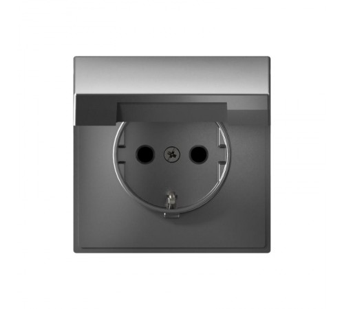 ArtGallery Сталь Розетка с заземлением со шторками с крышкой, 16А, IP20,  механизм, быстрозажим. клем.  GAL000946S  SE