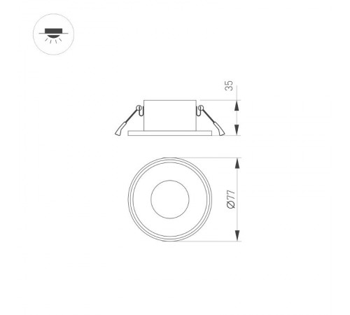Корпус PLURIO-BASE-BUILT-R77 (WH, 1-2, 200mA) (Arlight, IP20 Металл, 3 года)  030264  Arlight
