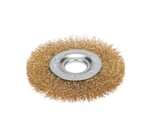 Щетка дисковая для УШМ, витая латунированная проволока, 100мм, отв. 22,23мм  KR-91-1241  Kranz