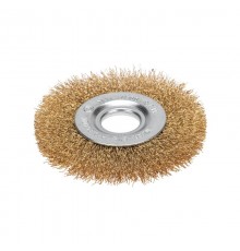 Щетка дисковая для УШМ, витая латунированная проволока, 100мм, отв. 22,23мм  KR-91-1241  Kranz