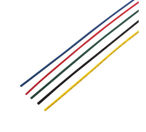 Набор термоусадочной трубки 2,0/1,0 мм, пять цветов (упак. 50 шт. по 1 м)  29-0151  REXANT