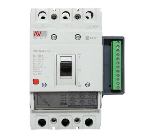 Выключатель автоматический AV POWER-1/3 160А 100kA ETU2.2 AVERES  mccb-13-160H-2.2-av  EKF