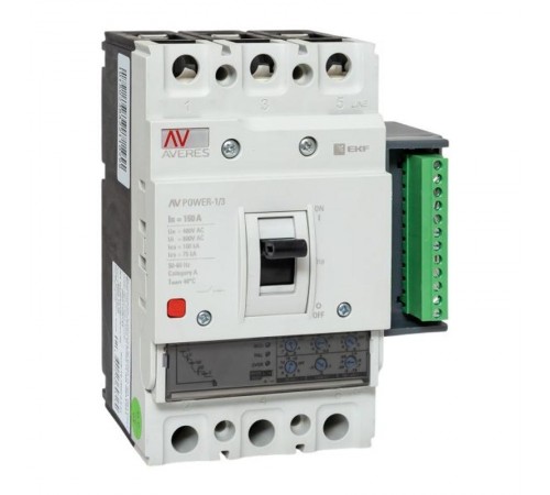 Выключатель автоматический AV POWER-1/3 160А 100kA ETU2.2 AVERES  mccb-13-160H-2.2-av  EKF