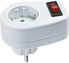 Переходник  NAD-1E-СS-WH 1гн. с выкл.  94669  Navigator