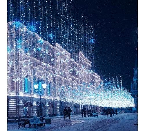 Светодиодная гирлянда ARD-STRING-CLASSIC-10000-CLEAR-100LED-FLASH WHITE (230V, 7W)  025782  Arlight