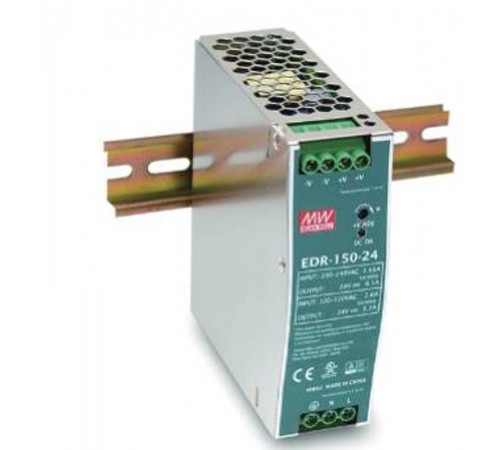 Источник питания на DIN-рейку 24 В,6.5 А,156 Вт, MEANWELL, I класс защиты, 40х125х113 мм  EDR-150-24  VARTON