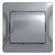 Glossa Алюминий Выключатель 1-клавишный, сх.1, 10АХ (в сборе с рамкой)  GSL000312  SE