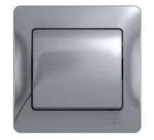 Glossa Алюминий Выключатель 1-клавишный, сх.1, 10АХ (в сборе с рамкой)  GSL000312  SE