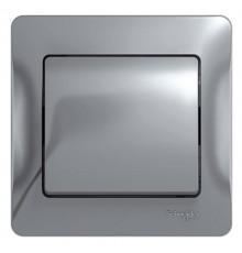 Glossa Алюминий Выключатель 1-клавишный, сх.1, 10АХ (в сборе с рамкой)  GSL000312  SE