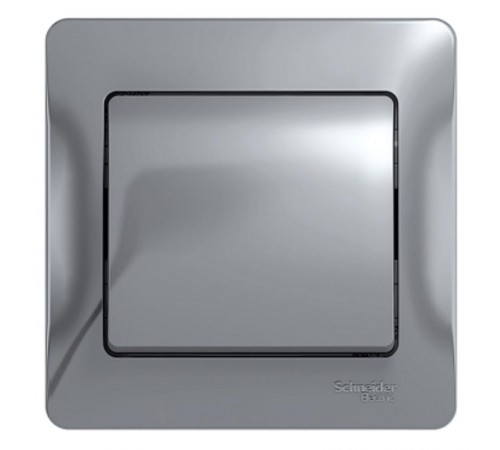 Glossa Алюминий Выключатель 1-клавишный, сх.1, 10АХ (в сборе с рамкой)  GSL000312  SE