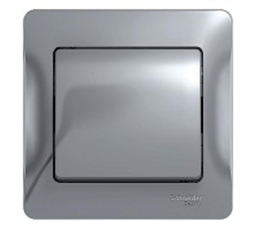 Glossa Алюминий Выключатель 1-клавишный, сх.1, 10АХ (в сборе с рамкой)  GSL000312  SE
