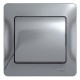 Glossa Алюминий Выключатель 1-клавишный, сх.1, 10АХ (в сборе с рамкой)  GSL000312  SE