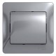 Glossa Алюминий Выключатель 1-клавишный, сх.1, 10АХ (в сборе с рамкой)  GSL000312  SE