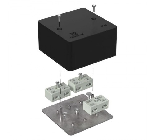 Коробка огнестойкая разветвительная для кабель-канала 40-0460-FR6.0-4-6-Р Е15-Е60 RAL9005 85х85х45 (44 шт/кор) черная  40-0460-9005-FR6.0-4-6-Р  Про