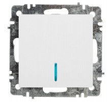 Выключатель Intro Accent 6-102-01 с подсветкой, 10А-250В, IP20, СУ, AL/CU, белый   Б0063445  Intro