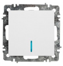 Выключатель Intro Accent 6-102-01 с подсветкой, 10А-250В, IP20, СУ, AL/CU, белый   Б0063445  Intro