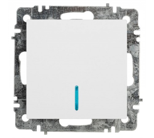 Выключатель Intro Accent 6-102-01 с подсветкой, 10А-250В, IP20, СУ, AL/CU, белый   Б0063445  Intro