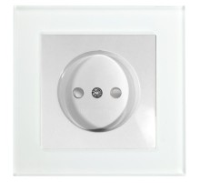 GLS10-7009-01 Розетка 1-местная с защитной шторкой б/з, 250В, 10А, серия Катрин, белый  39166  STEKKER