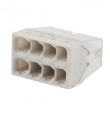 Экспресс-клемма СМК 2273-208, 8-проводная 0.5-2.5 мм, прозрачная, блистер (6 шт./уп.)  07-3215-6  REXANT