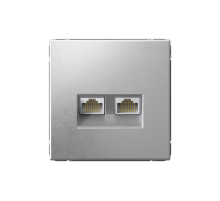 ArtGallery Алюминий Розетка двойная компьютерная RJ45+RJ45, кат. 5е, механизм  GAL000385  SE