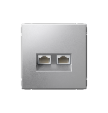 ArtGallery Алюминий Розетка двойная компьютерная RJ45+RJ45, кат. 5е, механизм  GAL000385  SE
