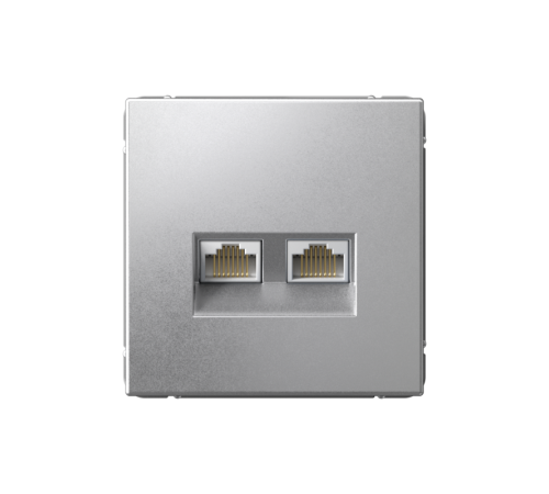 ArtGallery Алюминий Розетка двойная компьютерная RJ45+RJ45, кат. 5е, механизм  GAL000385  SE