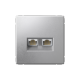 ArtGallery Алюминий Розетка двойная компьютерная RJ45+RJ45, кат. 5е, механизм  GAL000385  SE