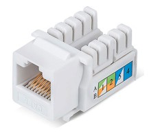 Модуль Keystone Jack RJ-45(8P8C), UTP неэкранированный, CAT 6, тип 90 градусов, белый REXANT PRO  02-0254  REXANT