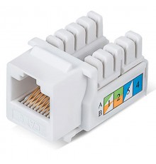 Модуль Keystone Jack RJ-45(8P8C), UTP неэкранированный, CAT 6, тип 90 градусов, белый REXANT PRO  02-0254  REXANT