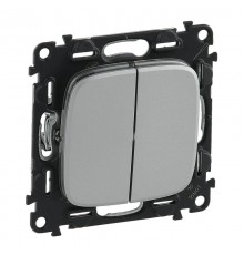Valena ALLURE DIY Алюминий Выключатель 2-х клавишный 10А 250В  752905  Legrand