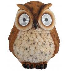 Cветильник садовый декоративный Сова рыжая на солнечной батарее ERAFYS01-10 полистоун, 19 см  Б0044842  ЭРА