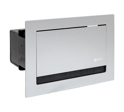 Встраиваемый настольный лючок, 4 модуля=2 поста, C-Line, металлик  cl-vnl-4-s  EKF