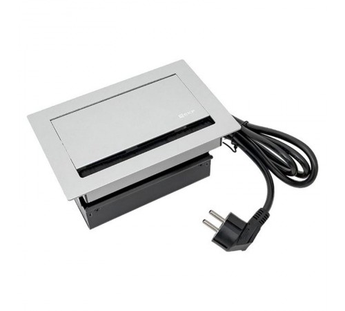 Встраиваемый настольный лючок, 4 модуля=2 поста, C-Line, металлик  cl-vnl-4-s  EKF