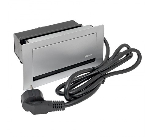 Встраиваемый настольный лючок, 4 модуля=2 поста, C-Line, металлик  cl-vnl-4-s  EKF