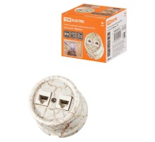 Розетка двойная компьютерная RJ45 мраморная "Болонь"  SQ1820-0151  TDM