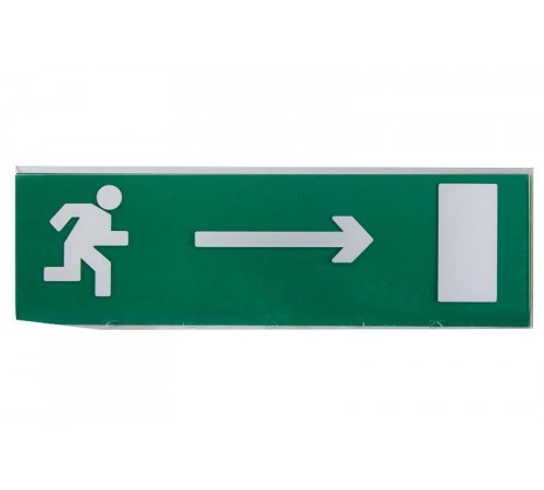 Сменное табло "Направление к эвакуационному выходу направо" зеленый фон для "Топаз"  SQ0349-0212  TDM