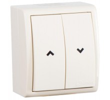 Двухклавишный кнопочный выключатель для жалюзи IP54 10A 250В цвета слоновая кость S15 Aqua  1594332-031  Simon