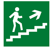 Знак эвакуационный E 15 "Направление к эвакуационному выходу по лестнице вверх" 200х200 мм  pn-e-15  EKF