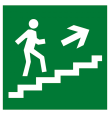 Знак эвакуационный E 15 "Направление к эвакуационному выходу по лестнице вверх" 200х200 мм  pn-e-15  EKF