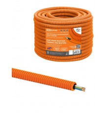 Электротруба гофрированная ПНД d20оранж., с кабелем ВВГ-Пнг(А)-LS 3х1,5ок(N,PE)-0,66 ГОСТ (100м)  SQ0140-3103  TDM