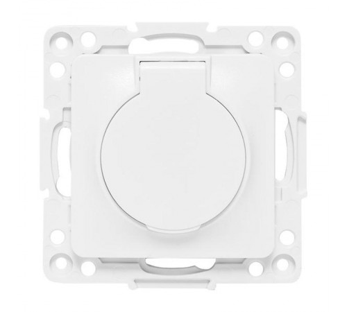 Стокгольм Механизм Розетки 1-местной с/з 16А белый с крышкой и защ. штор. IP44 EKF PROxima  EYR16-028-10-44  EKF