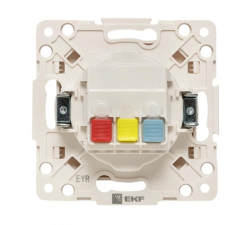Стокгольм Механизм Розетки 1-местной с/з 16А белый с крышкой и защ. штор. IP44 EKF PROxima  EYR16-028-10-44  EKF