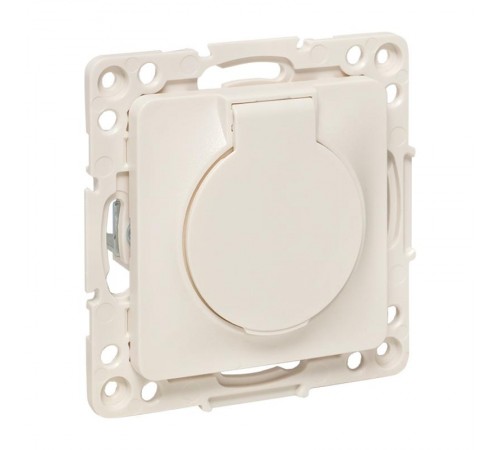 Стокгольм Механизм Розетки 1-местной с/з 16А белый с крышкой и защ. штор. IP44 EKF PROxima  EYR16-028-10-44  EKF