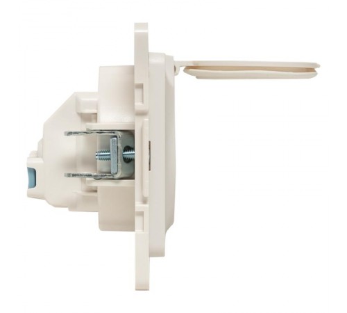 Стокгольм Механизм Розетки 1-местной с/з 16А белый с крышкой и защ. штор. IP44 EKF PROxima  EYR16-028-10-44  EKF