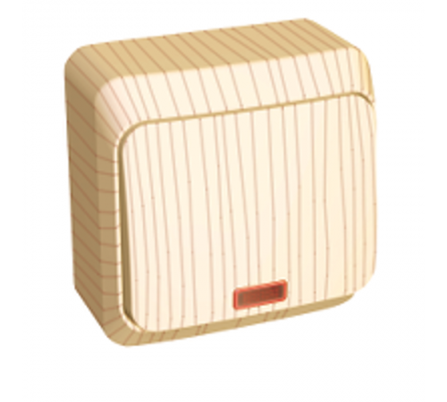 Этюд Сосна О/У Выключатель 1-клавишный с подсветкой (сх. 1)  BA10-005D  SE