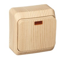 Этюд Сосна О/У Выключатель 1-клавишный с подсветкой (сх. 1)  BA10-005D  SE