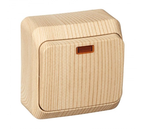 Этюд Сосна О/У Выключатель 1-клавишный с подсветкой (сх. 1)  BA10-005D  SE